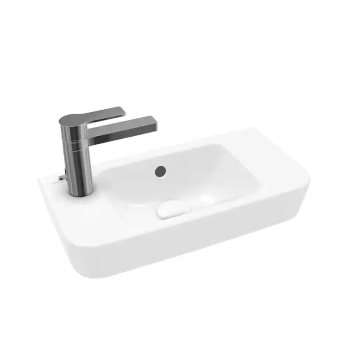 O.novo umywalka mała, 500 x 250 x 145 mm, z przelewem, weiss alpin 4342L501 | Rabat