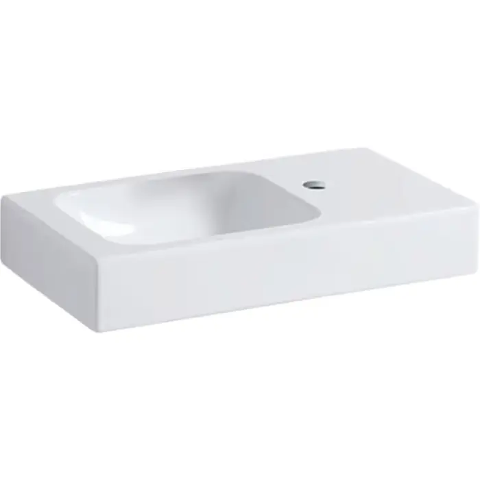 Premium | Icon umywalka kompaktowa, b53cm, 13.5cm, t31cm, bez przelewu, z otwórem na baterię po prawej stronie, z powierzchnią odkładczą po prawej stronie, keratect 124053600