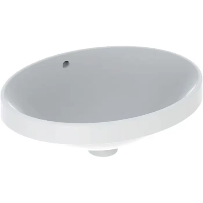 Umywalka wpuszczana w blat variform, owalna b1=46cm, otwór na baterię=bez, przelew=widoczny, biały 500.708.01.2 - Nowość w sklepie
