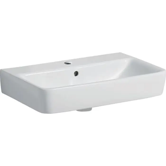 Łatwy zwrot | Umywalka selnova compact 60x37cm, otwór na baterię=na środku, przelew=widoczny, biały 501.511.00.7