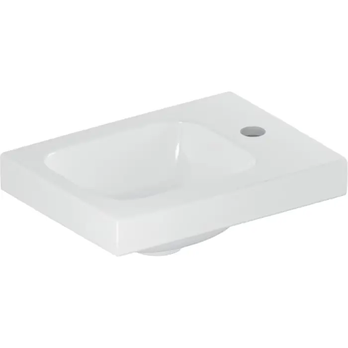 Umywalka mała icon light 38x13x28cm, biały / keratect, otwór na baterię=prawa strona, przelew=bez, powierzchnia odkładcza=prawa strona 501.830.00.2 - Oferta dnia