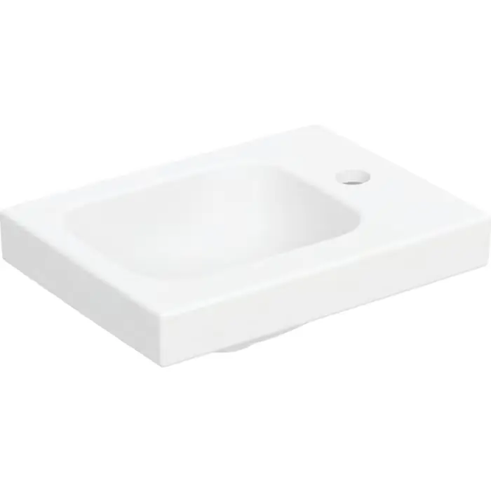 Umywalka mała icon light 38x13x28cm, biały / matowy, otwór na baterię=prawa strona, przelew=bez, powierzchnia odkładcza=prawa strona 501.830.JT.1 | Tylko dziś