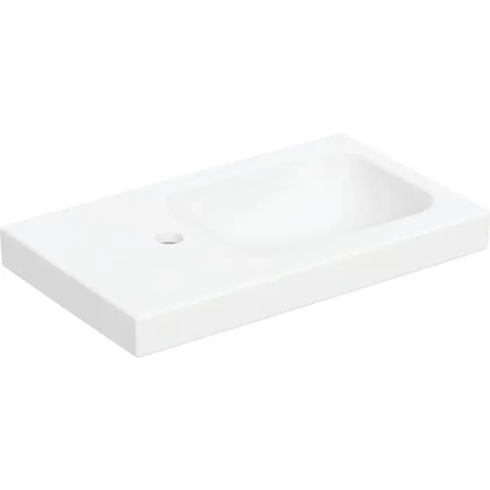 Szybka wysyłka | Umywalka mała icon light z powierzchnią odkładczą 53x13x31cm, biały / matowy, otwór na baterię=lewa strona, przelew=bez, powierzchnia odkładcza=lewa strona 501.833.JT.1