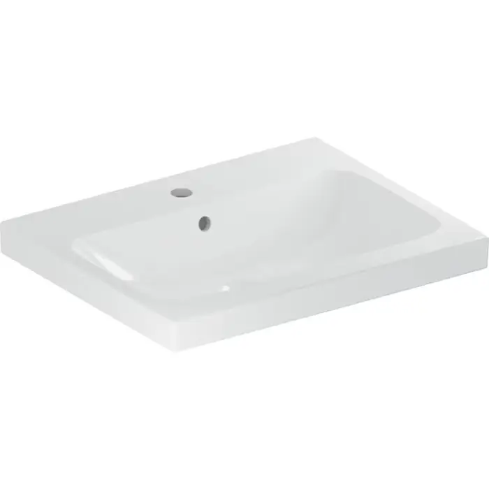 Umywalka icon light 60x48cm, otwór na baterię=na środku, przelew=widoczny, biały / keratect 501.834.00.2 - Ograniczona ilość