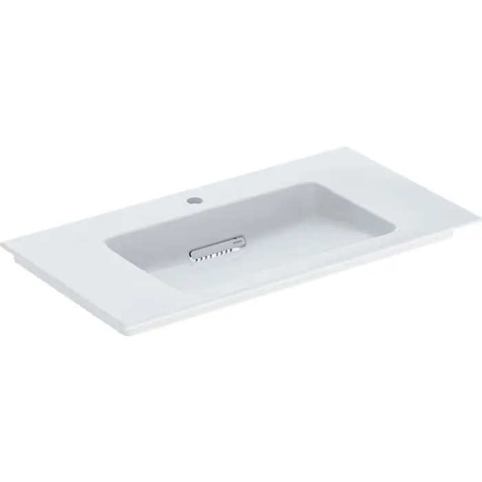 Końcówka serii - Umywalka meblowa one cleandrain 90x48cm, otwór na baterię=na środku, przelew=bez, umywalka biały /keratect, pokrywa odpływu biały błyszczący 505.006.00.1