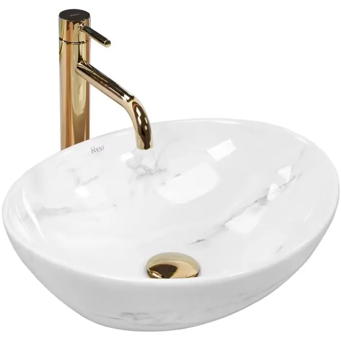 Oszczędź więcej - Umywalka nablatowa sofia nature marble REA-U6605