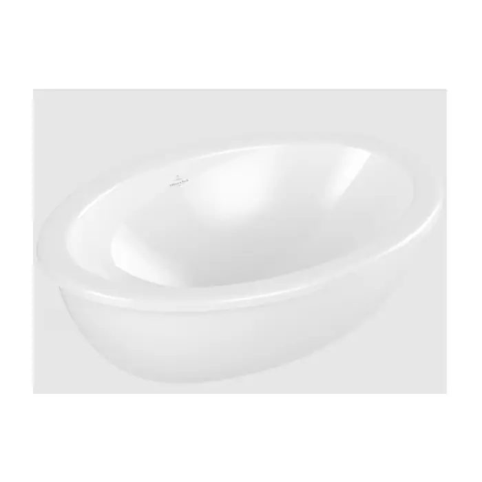 Loop & friends umywalka podblatowa, 560 x 380 x 220 mm, z przelewem, strona zewnętrzna szkliwiona, weiss alpin ceramicplus 4A5500R1 | Nowość w sprzedaży