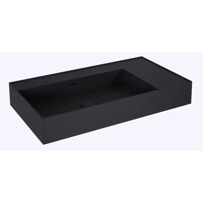 Umywalka level 80 lewa ścienna, solid-surface black matt RE041461177160 - Top oferta