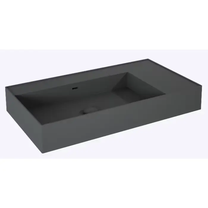 Umywalka level 80 lewa ścienna, solid-surface anthracite matt RE041461176010 | Ostatnie sztuki