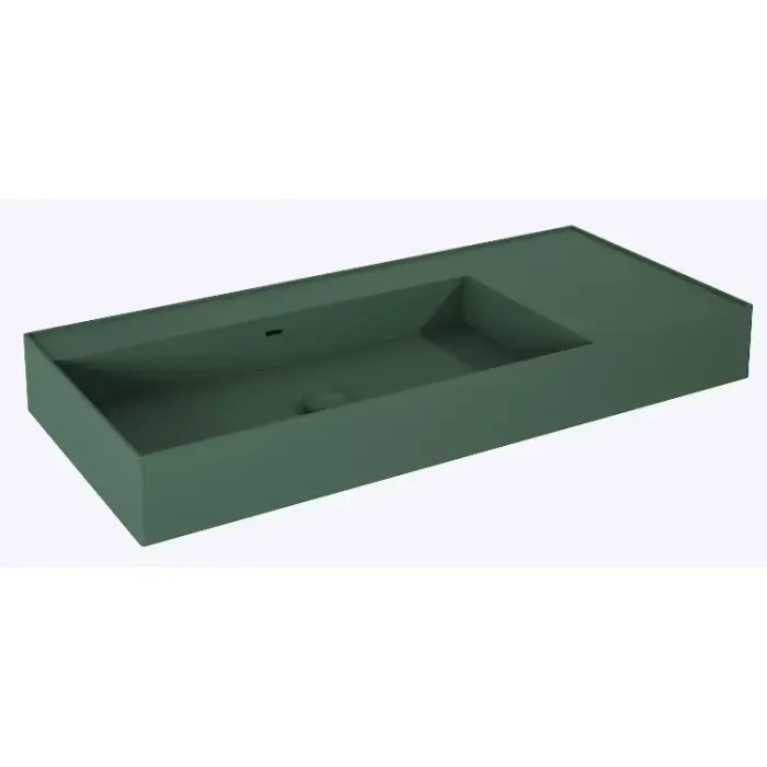 Umywalka level 100 lewa ścienna, solid-surface forest green matt RE041461187010 | Produkt polecany