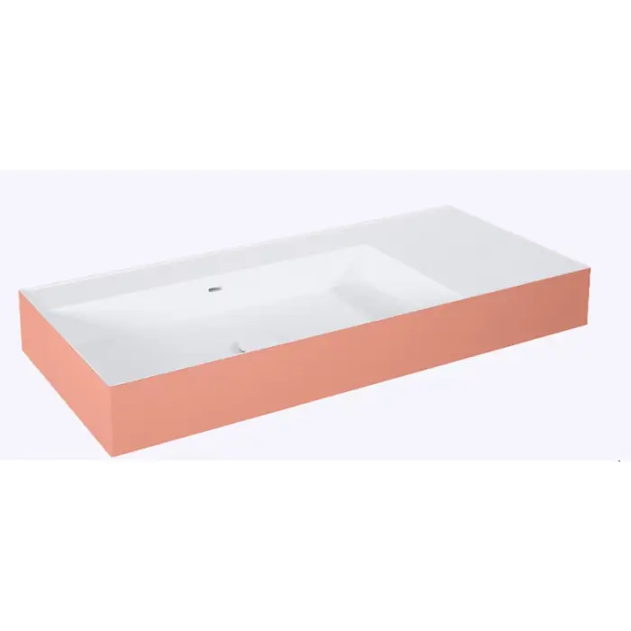 Ostatnie dni promocji - Umywalka level 100 lewa ścienna, solid-surface bicolor white matt/terra pink matt RE041461226020