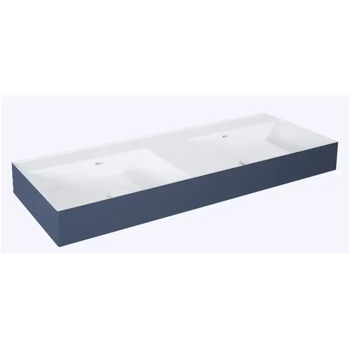 Umywalka level 120 duo, solid-surface bicolor white matt/ navy blue matt RE041461246210 | Łatwy zwrot