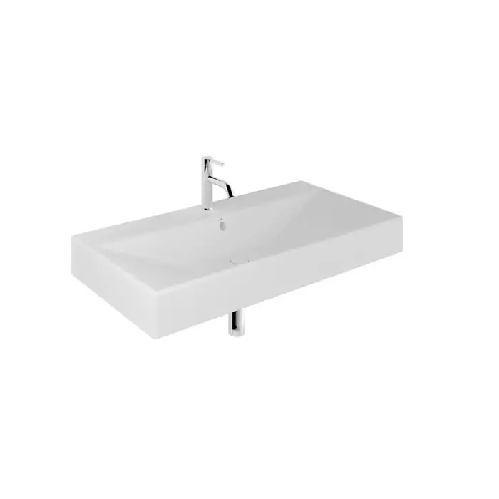 Dobra cena | Resa umywalka ceramiczna podwieszana, prostokątna, 101x50, z otworem na baterię, biały mat 59WW10153