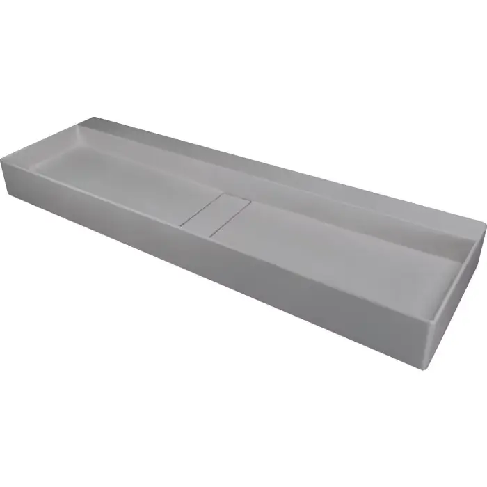 Na zamówienie - Umywalka blur szary metalik 1200x400 mm z maskownicą CQB SU2S