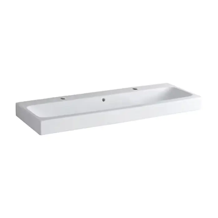 Icon umywalka, b120cm, h16cm, t48.5cm, z przelewem, z dwoma otworami na baterię, keratect 124020600 - Wysyłka od ręki
