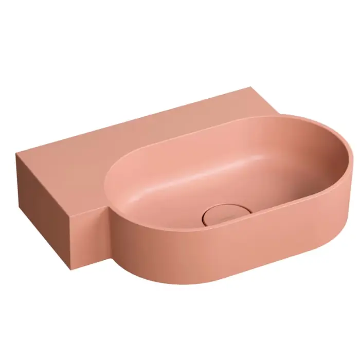 Ovo m+ umywalka nablatowa/wisząca - lewa, 55 x 38 cm, coral mat OVO555UWLCO | Cena po obniżce