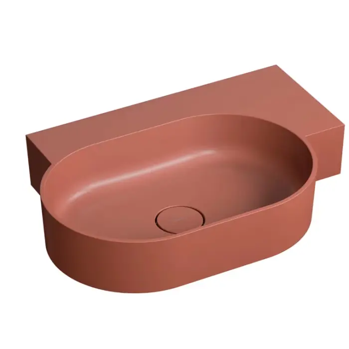 Ovo m+ umywalka nablatowa/wisząca - prawa, 64 x 44 cm, terracotta mat OVO645UWPTE - Od ręki