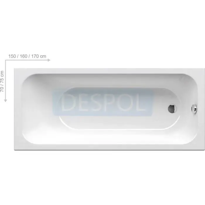 Promocja - Akrylowa wanna prostokątna chrome 160x70 cm C731000000
