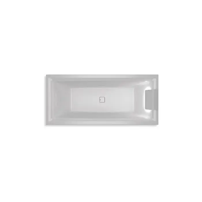 Still square 180x80 biała z syfonem/zagłówek biały po prawej stronie/światło led B099003005 - Nie przegap