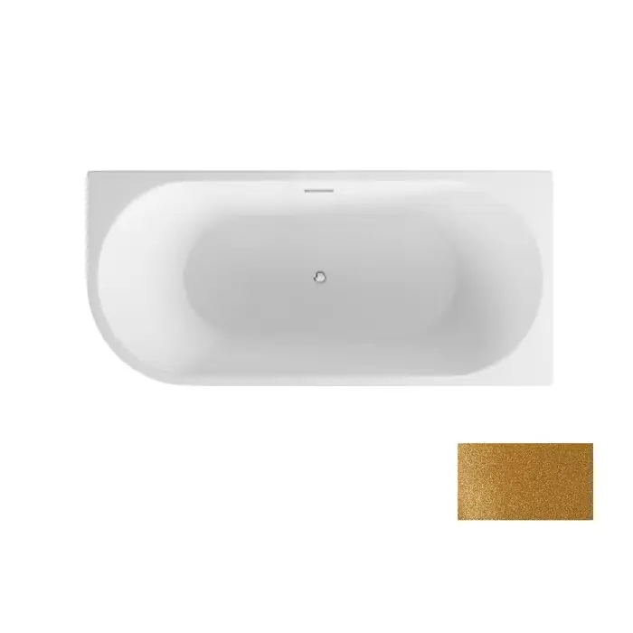 Zoya glam złota wanna wolnostojąca przyścienna / maskownica syfonu z przelewem biała 150 x 75 prawa WA-150-ZPZB | Tylko kilka sztuk