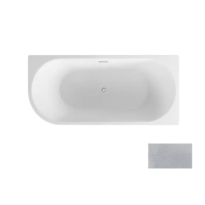 Prosto z fabryki | Zoya glam srebrna wanna wolnostojąca przyścienna / maskownica syfonu z przelewem złota 170 x 80 prawa WA-170-ZPSZ