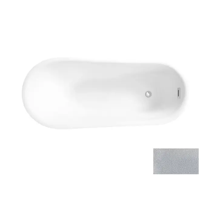 Calima glam srebrna wanna wolnostojąca / maskownica syfonu z przelewem złota 170 x 74 WAS-170-CSZ - Premium