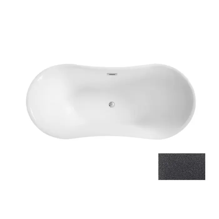 Amber glam grafitowa wanna wolnostojąca / maskownica syfonu z przelewem grafitowa 170 x 80 WA-170-AGG | Nowa pozycja w ofercie
