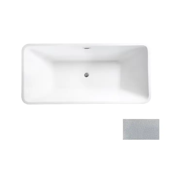 Dodaj do koszyka | Evita glam srebrna wanna wolnostojąca / syfon z przelewem chrom 160 x 80 WA-160-ESR