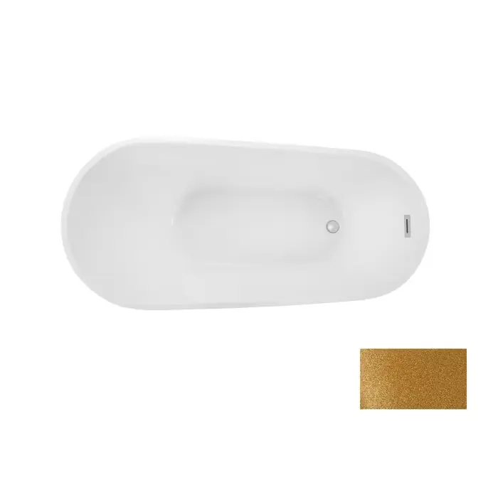 Melody glam złota wanna wolnostojąca / maskownica syfonu z przelewem złota 170 x 80 WA-170-MZZ - Kup dziś