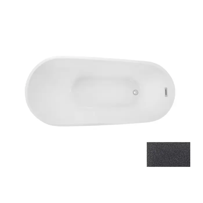 Melody glam grafitowa wanna wolnostojąca / maskownica syfonu z przelewem czarna 150 x 80 WA-150-MGC - Końcówka zapasów