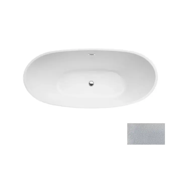Ayla glam srebrna wanna wolnostojąca / maskownica syfonu z przelewem biała 170 x 80 WA-170-AYSB | Końcówka serii
