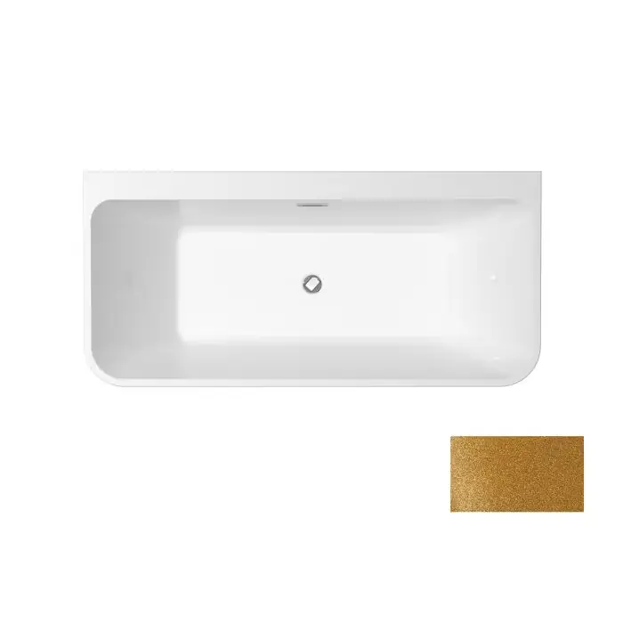 Varya glam złota wanna wolnostojąca przyścienna / maskownica syfonu z przelewem czarna 150 x 75 WA-150-VRZC | Oszczędź