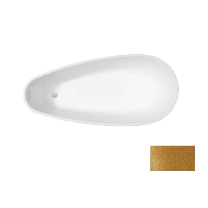 Obniżka - Goya a-line glam złota wanna wolnostojąca / maskownica syfonu z przelewem czarna 160 x 73 WA-160-GZC