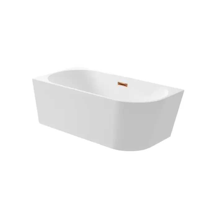 Oszczędź więcej | Wanna wolnostojąca narożna lewa avola white/biała z korkiem w kolorze copper/miedzianym 150 x 75 cm J0101060502-3