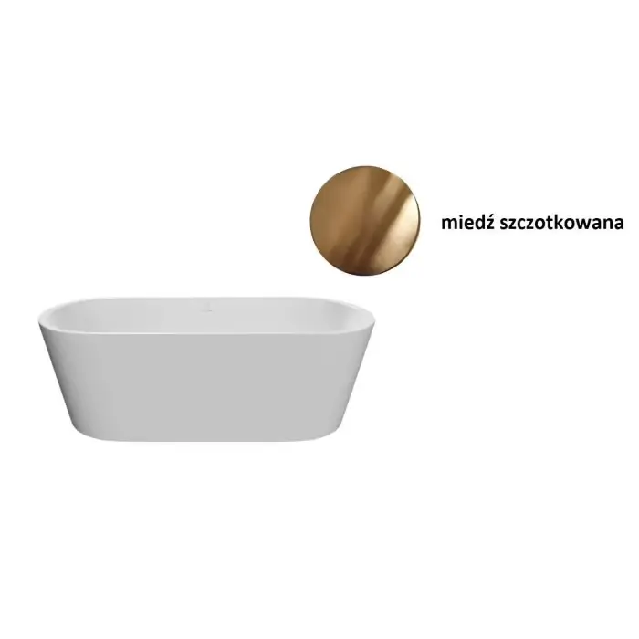 Cena obniżona | Rongbuk evo 140cm wanna wolnostojąca z korkiem miedź szczotkowana AWW-012-140ZP+AWA-003MSZ