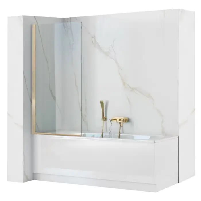 Wyjątkowa oferta | Elegant gold parawan wannowy 80x140 REA-W5601
