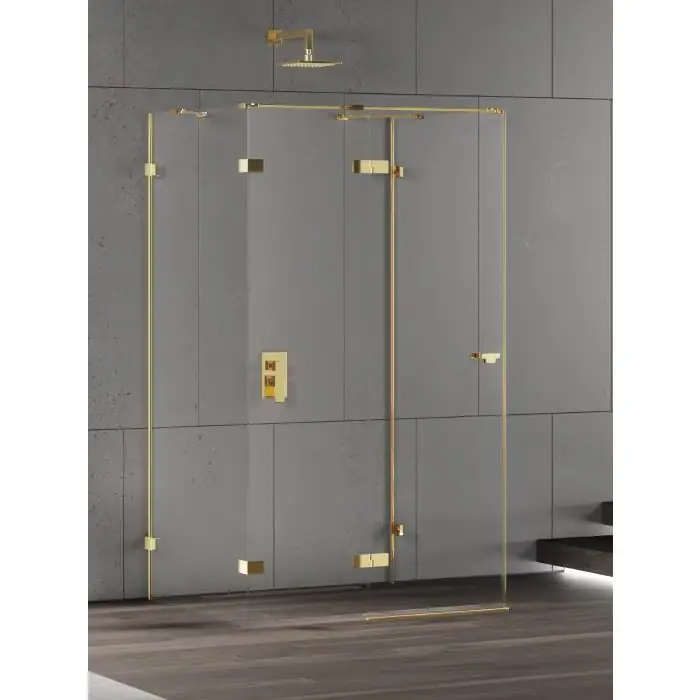 Kabina prysznicowa eventa gold shine 1d prostokątna przyścienna p 80x90x200 szkło czyste 8mm active shield 2.0 EXK-4795 - Oszczędź więcej