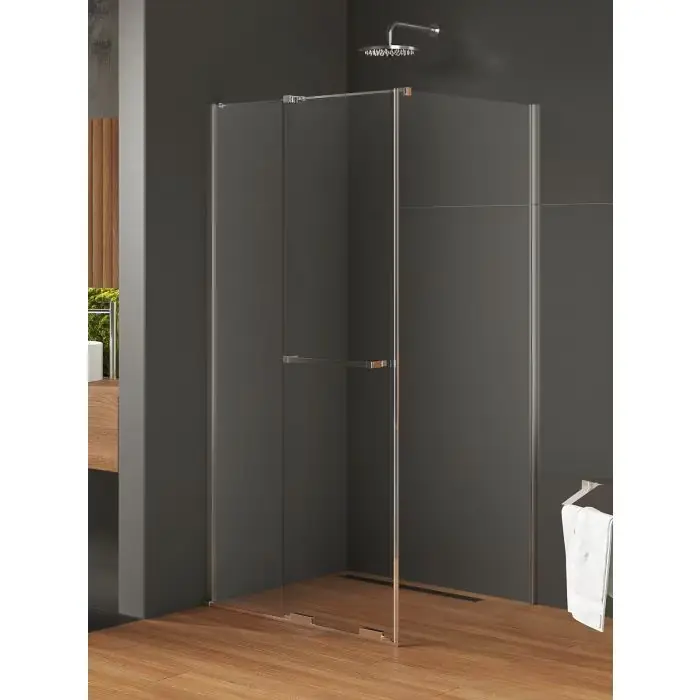 Nowość w sprzedaży | Kabina prysznicowa smart 1d kwadratowa u 100x100x200 szkło czyste 8mm active shield 2.0 - wieszak EXK-6588