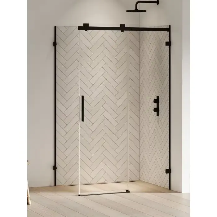 Nz4 kabina prysznicowa softi black x 1d prostokątna l 120x110x200 szkło czyste 8mm active shield 2.0 EXK-5401 - Nowość w sprzedaży