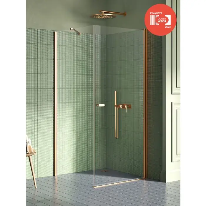 Nz2 kabina prysznicowa new soleo copper brushed 1d prostokątna u 80x110x195 szkło czyste 6mm active shield K-2291 | Oferta promocyjna