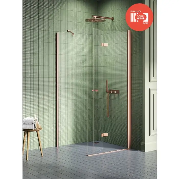 Tylko dziś - Kabina prysznicowa new soleo copper brushed 1d prostokątna l 90x100x195 szkło czyste 6mm active shield - składane K-2042