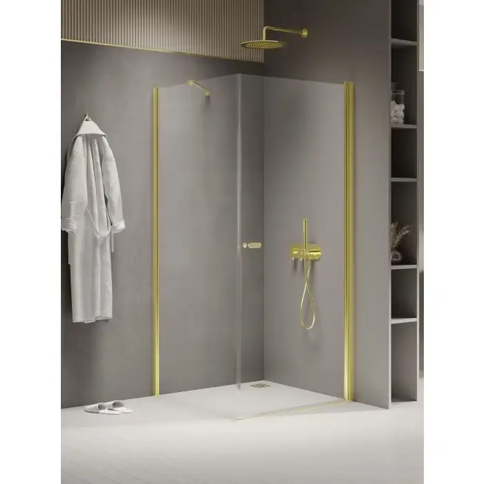 Nz2 kabina prysznicowa new soleo light gold 1d prostokątna u 70x100x195 szkło czyste 6mm active shield K-1830 - Nowość w asortymencie