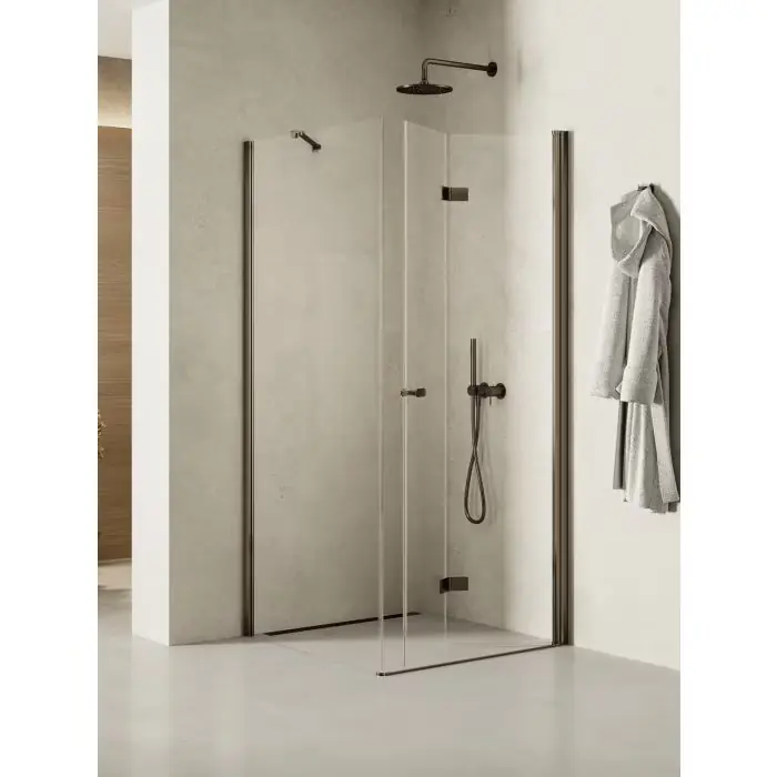 Bezpieczna płatność | Nz2 kabina prysznicowa new soleo gunmetal brushed 1d prostokątna l 70x100x195 szkło czyste 6mm active shield - składane K-2196