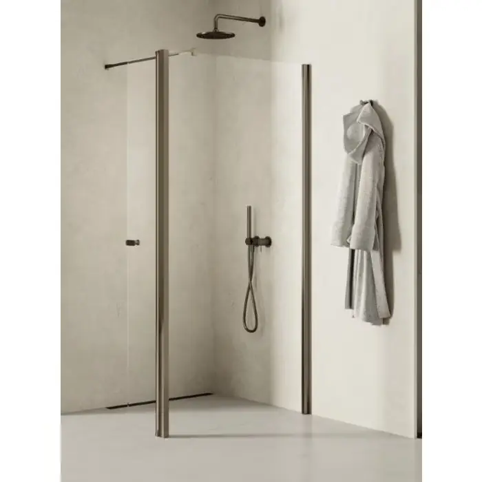 Nz2 kabina prysznicowa new soleo gunmetal brushed walk-in u 70x195 szkło czyste 6mm active shield K-2270 - Tylko przez ograniczony czas