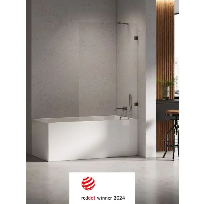 Okazja cenowa - Parawan nawannowy eventa black chrome stały u 60x150 szkło czyste 8mm active shield 2.0 EXK-5688