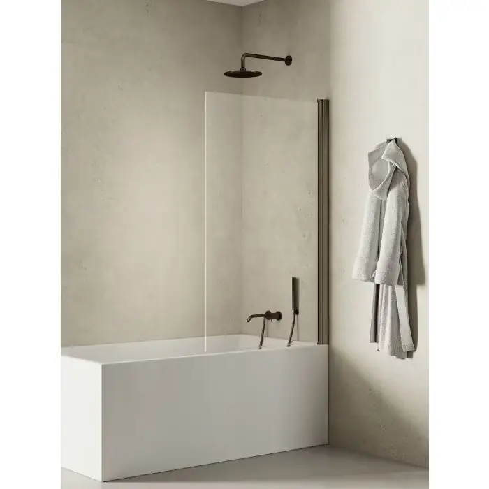 Parawan nawannowy new soleo gunmetal brushed 1d u 90x140 szkło czyste 6mm active shield 2.0 P-0140 - Oferta limitowana