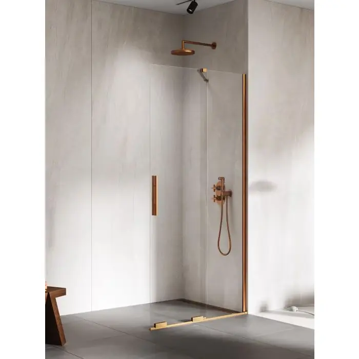 Top produkt | Kabina prysznicowa smart copper brushed 1d walk-in u 110x200 szkło czyste 8mm active shield 2.0 - wspornik skośny EXK-7770-WU
