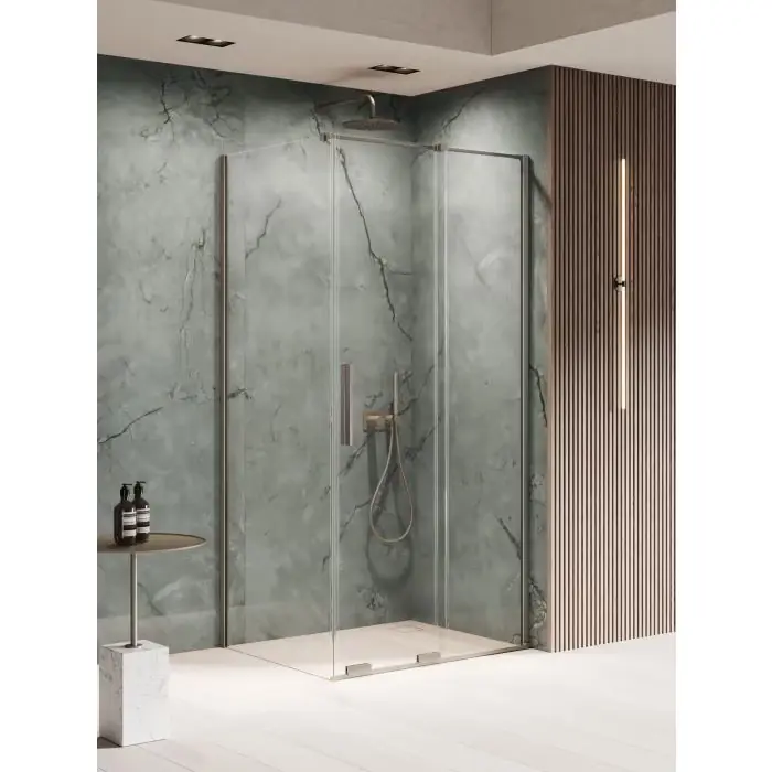 Oferta promocyjna | Kabina prysznicowa smart gunmetal brushed 1d prostokątna u 130x120x200 szkło czyste 8mm active shield 2.0 EXK-7858