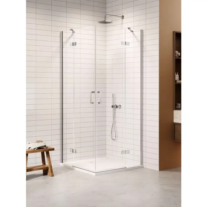 Kabina nesta chrom 2d kwadratowa 100x100x200 czyste 6mm active shield 2.0 K-3668 | Sprawdzony produkt