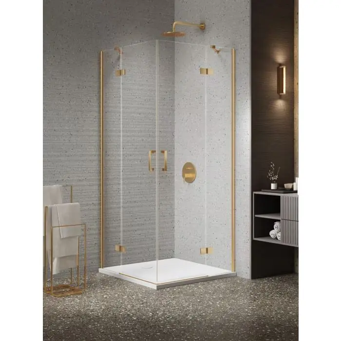Nie przegap - Nz4 kabina nesta gold brushed 2d prostokątna 110x100x200 czyste 6mm active shield 2.0 K-4477